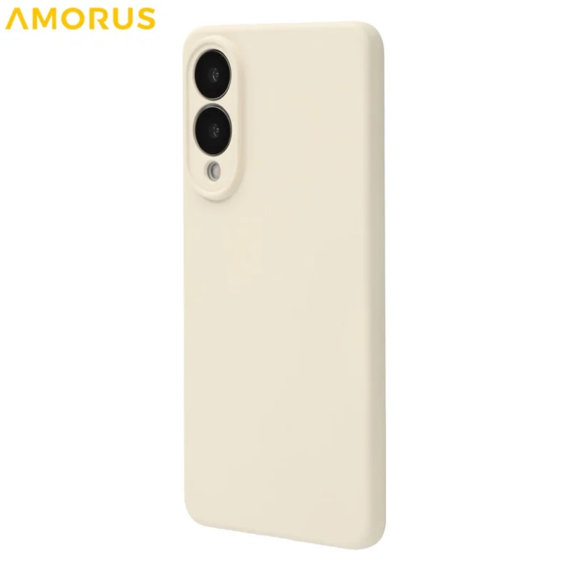 AMORUS Per Samsung Galaxy S25 Edge Custodia Tagli Precisi Rivestimento in Fibra TPU Antiurto Custodia per Telefono - Bianco