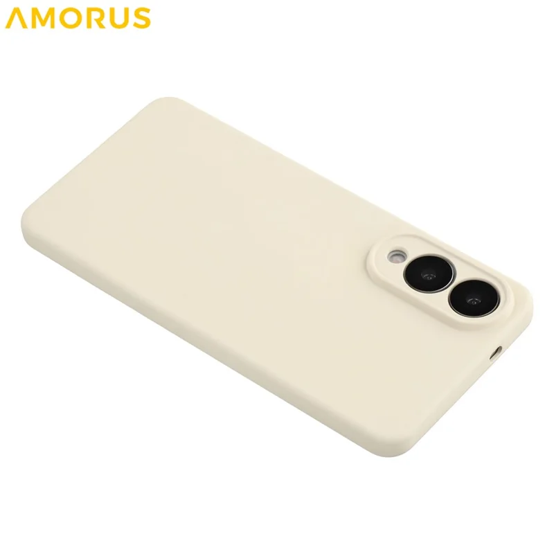 AMORUS Per Samsung Galaxy S25 Edge Custodia Tagli Precisi Rivestimento in Fibra TPU Antiurto Custodia per Telefono - Bianco