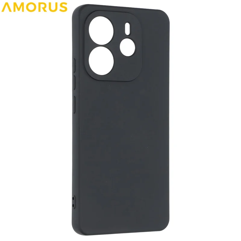 AMORUS For Xiaomi Redmi Note 14 4G (163.25mm) Case Precise Cutouts TPU Fiber Lining Shockproof Phone Cover - Black