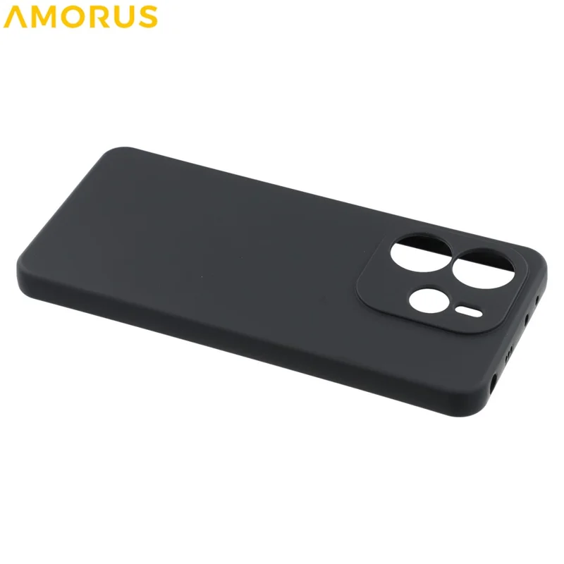 AMORUS For Xiaomi Redmi Note 14 4G (163.25mm) Case Precise Cutouts TPU Fiber Lining Shockproof Phone Cover - Black