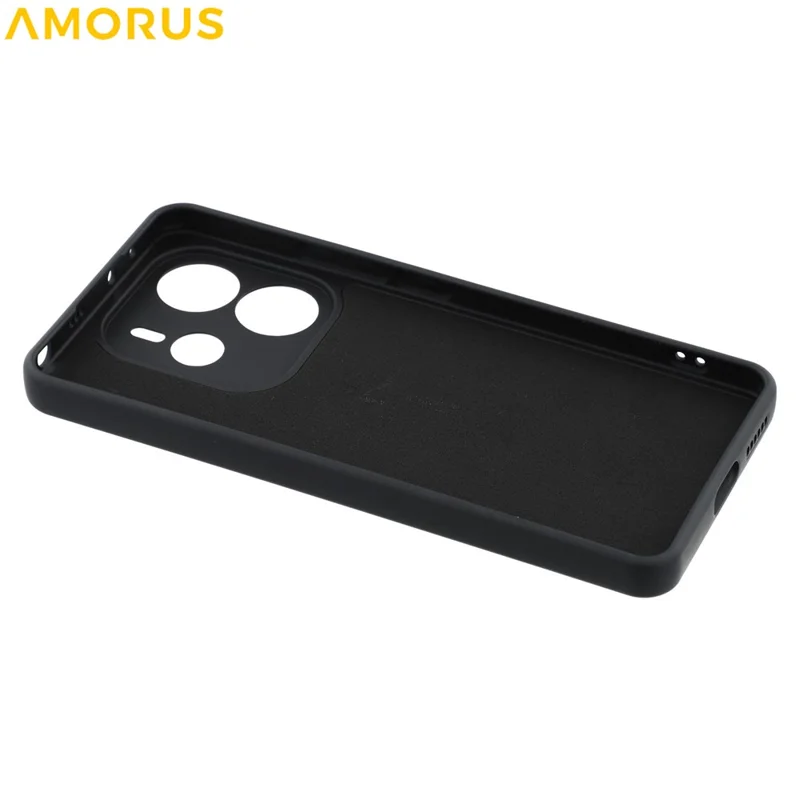 AMORUS For Xiaomi Redmi Note 14 4G (163.25mm) Case Precise Cutouts TPU Fiber Lining Shockproof Phone Cover - Black