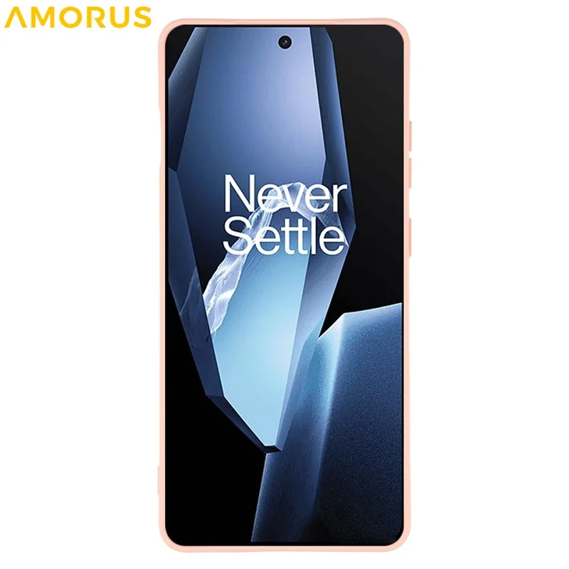 AMORUS For OnePlus Ace 5 Pro 5G  /  Ace 5 5G Case Precise Cutouts TPU Fiber Lining Shockproof Phone Cover - Pink