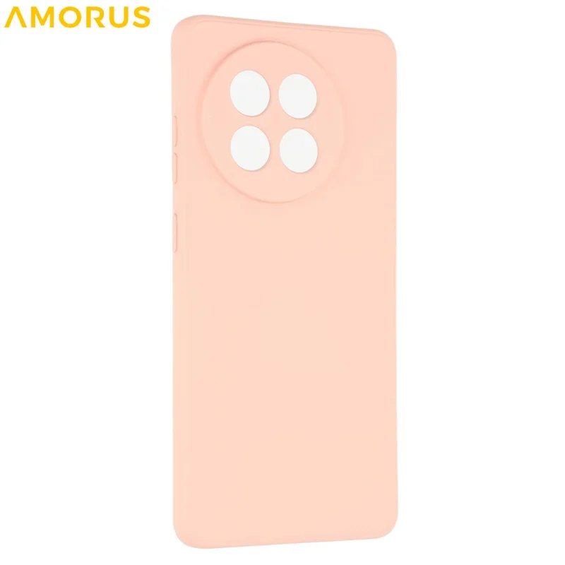AMORUS For OnePlus Ace 5 Pro 5G  /  Ace 5 5G Case Precise Cutouts TPU Fiber Lining Shockproof Phone Cover - Pink