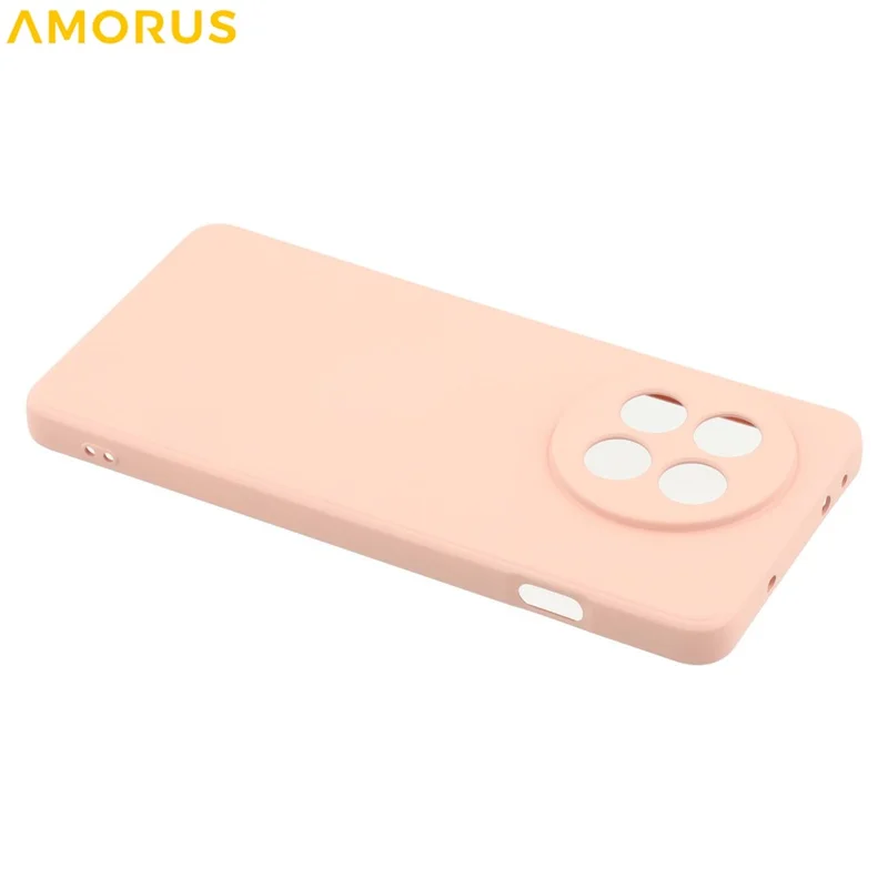 AMORUS For OnePlus Ace 5 Pro 5G  /  Ace 5 5G Case Precise Cutouts TPU Fiber Lining Shockproof Phone Cover - Pink