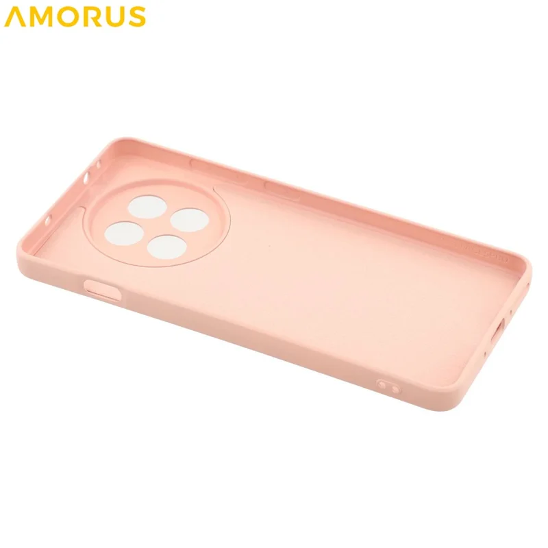 AMORUS For OnePlus Ace 5 Pro 5G  /  Ace 5 5G Case Precise Cutouts TPU Fiber Lining Shockproof Phone Cover - Pink