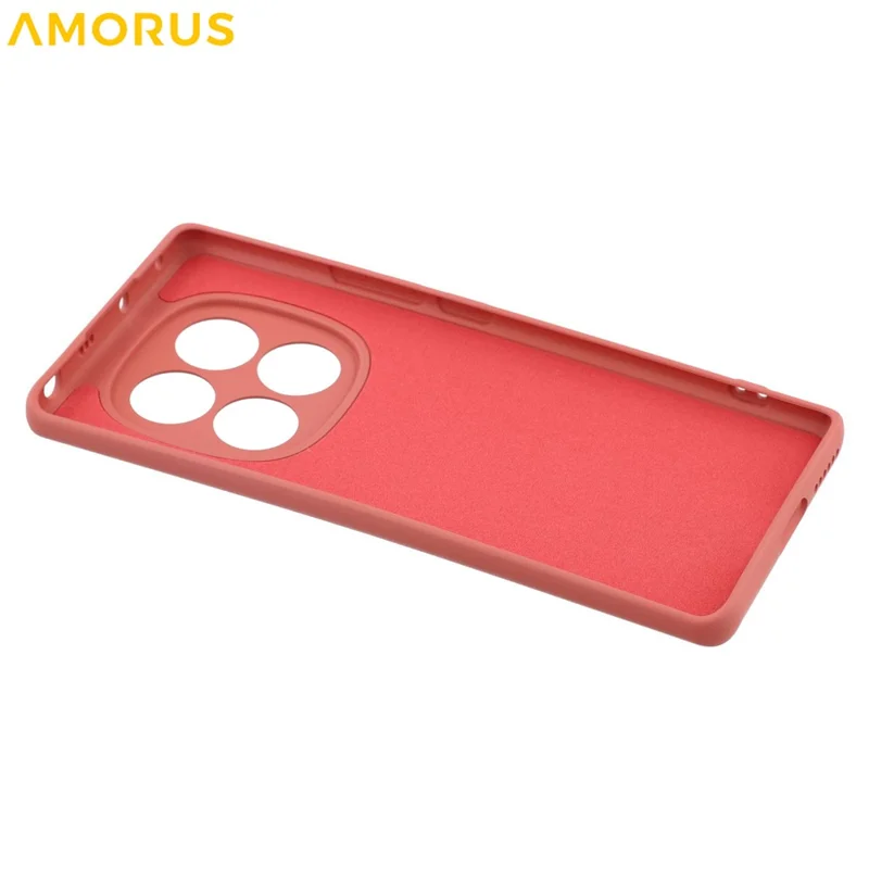 AMORUS Para Xiaomi Redmi Note 14 Pro 4G Funda Cortes Precisos Forro de Fibra TPU Resistente a Golpes Cubierta de Teléfono - Espino Rojo