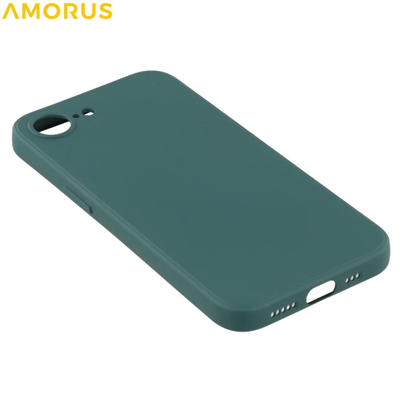 AMORUS For iPhone 16e Case Precise Cutouts TPU Fiber Lining Shockproof Phone Cover - Army Green
