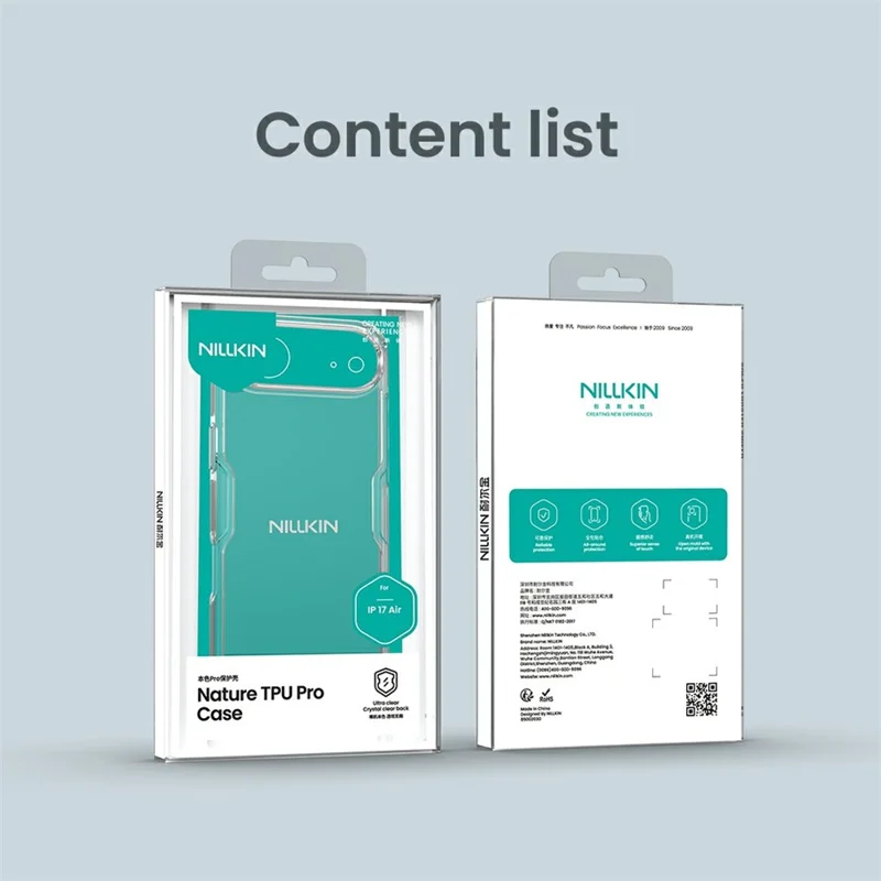 NILLKIN Nature Pro Series For iPhone Air Case PC + TPU Anti-Scratch Clear Back Cover - Transparent