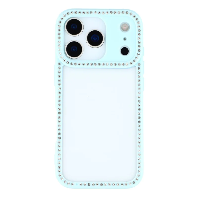 For iPhone 17 Pro Case Sparkling Rhinestone Decor TPU + PC Clear Phone Back Cover - Blue