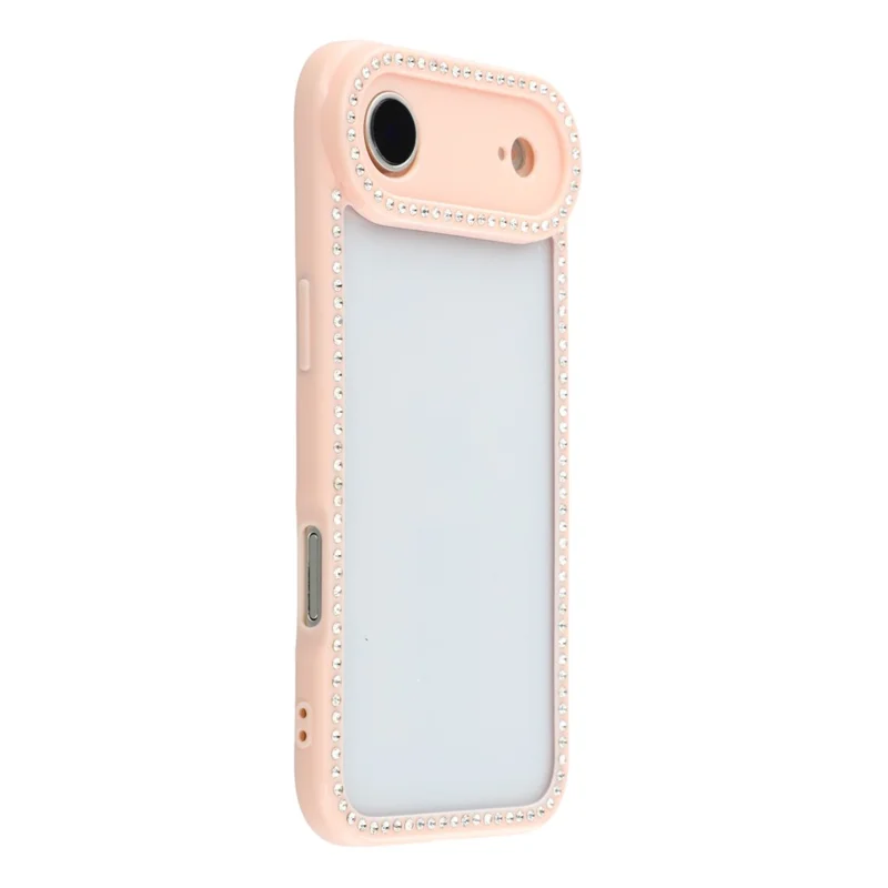 Étui Sparkling Rhinestone Decor TPU + PC Clear Phone Back Cover - Rose pour iPhone 17 Air