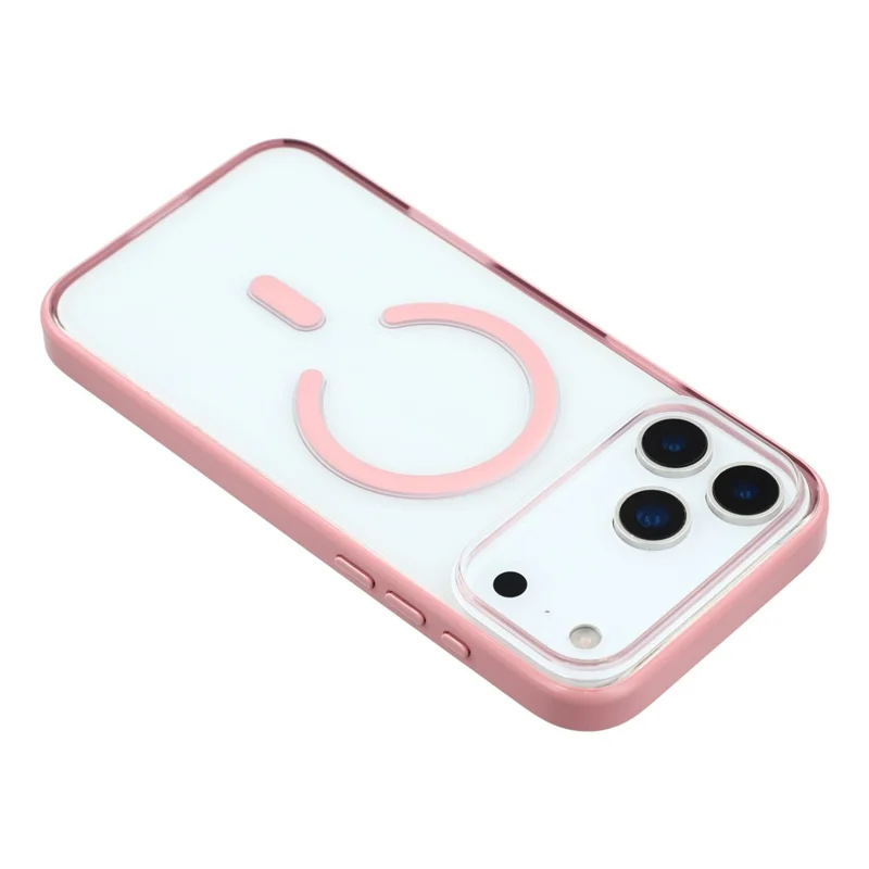MUTURAL Hülle für iPhone 17 Pro Max kompatibel mit MagSafe, durchsichtige PC + TPU-Handyhülle - Pink