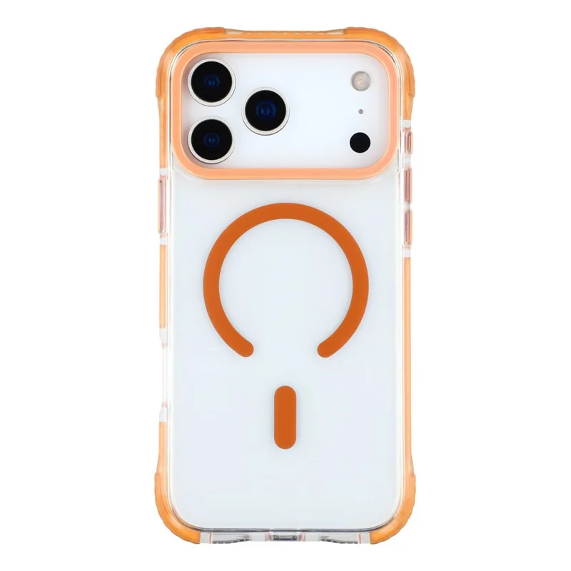 MUTURAL For iPhone 17 Pro Max Case Compatible with MagSafe Reinforced Corners PC + TPU Clear Phone Cover - Orange