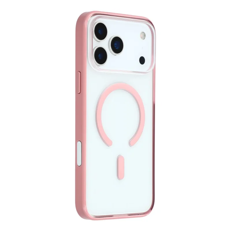 MUTURAL Hülle für iPhone 17 Pro kompatibel mit MagSafe, durchsichtige PC + TPU-Handyhülle - Pink
