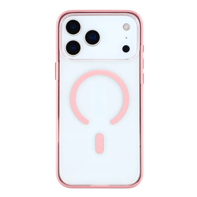 MUTURAL Hülle für iPhone 17 Pro kompatibel mit MagSafe, durchsichtige PC + TPU-Handyhülle - Pink