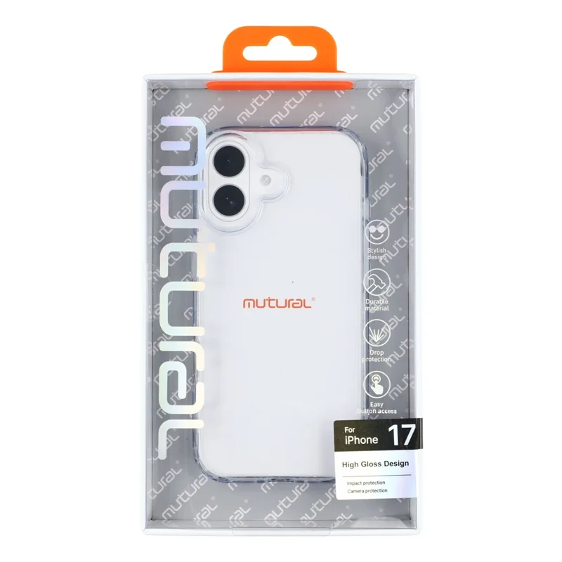 MUTURAL For iPhone 17 Case Rounded Edge TPU + PC Clear Phone Cover