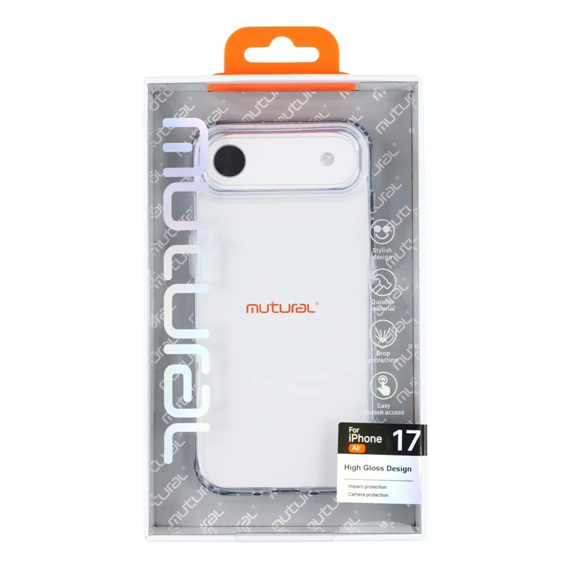 MUTURAL For iPhone Air Case Rounded Edge TPU + PC Clear Phone Cover