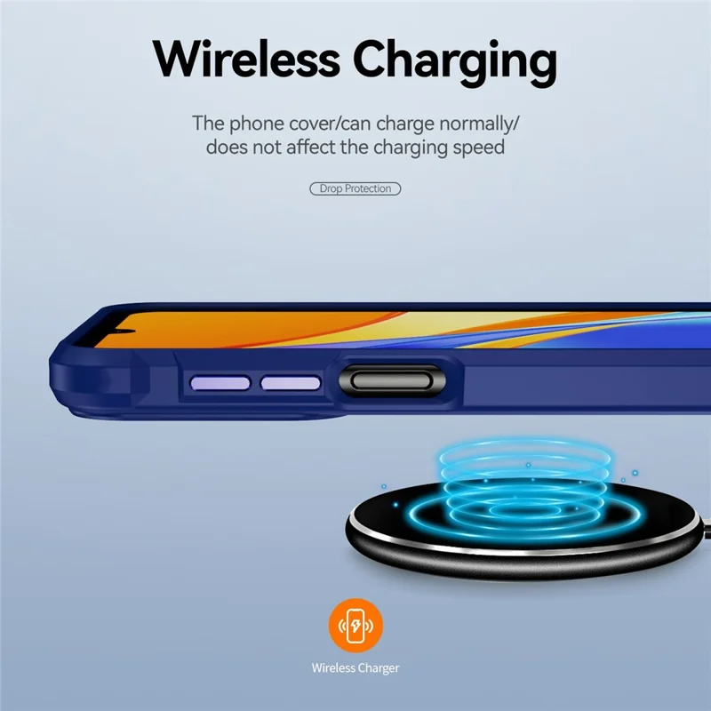 For Samsung Galaxy A17 5G / A17 4G Case Anti-Drop Alloy Lens Frame PC + TPU Phone Cover - Blue