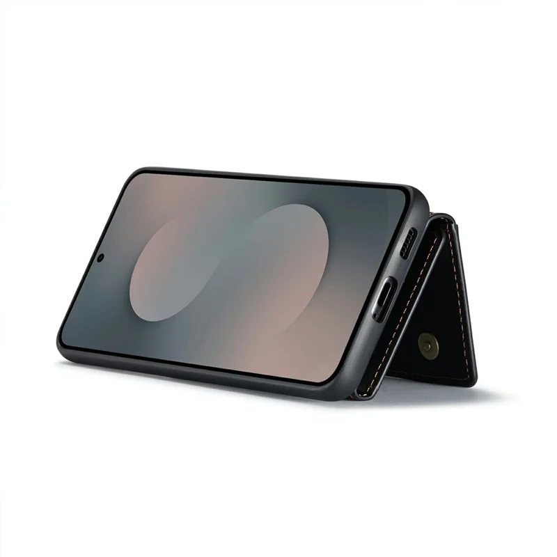 DG.MING M2 Series for Samsung Galaxy S25 FE Case PU + PC + TPU Phone Cover Detachable Wallet - Black