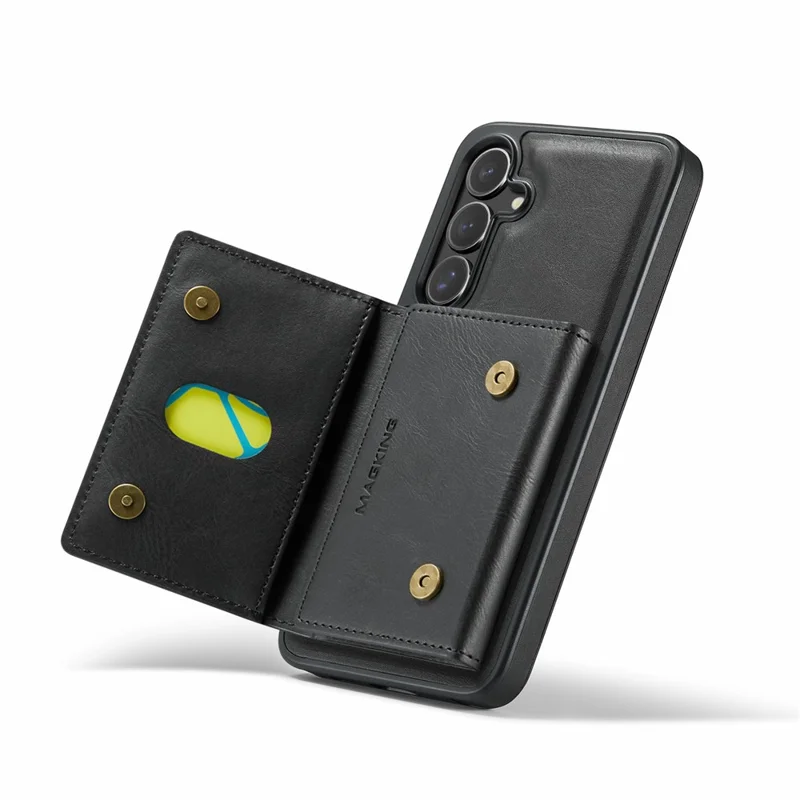 MAGKING K2 Series For Samsung Galaxy S25 FE Magnetic Case PC + TPU + PU Phone Cover - Black