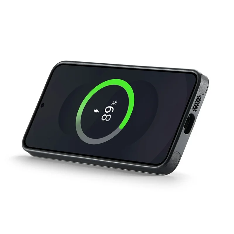 MAGKING K1 Series For Samsung Galaxy S25 FE Magnetic Case PC + TPU + PU Leather Phone Cover - Black