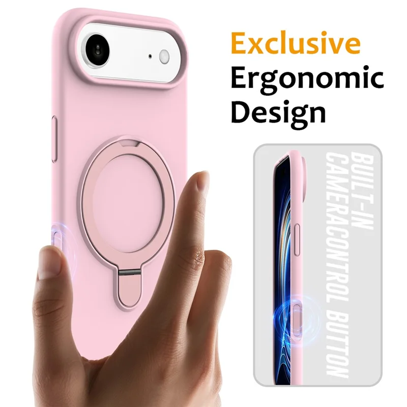 Étui Air Compatible avec iPhone 17 MagSafe avec Support - Gris Rose