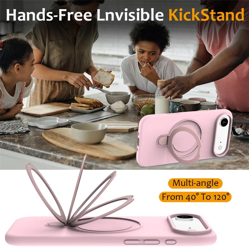 Étui Air Compatible avec iPhone 17 MagSafe avec Support - Gris Rose