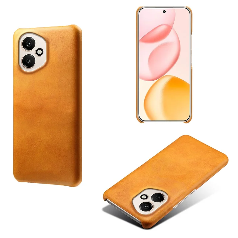 For Honor 400 5G (Global) Case Calf Texture PU Leather Hard PC Protective Phone Cover - Orange