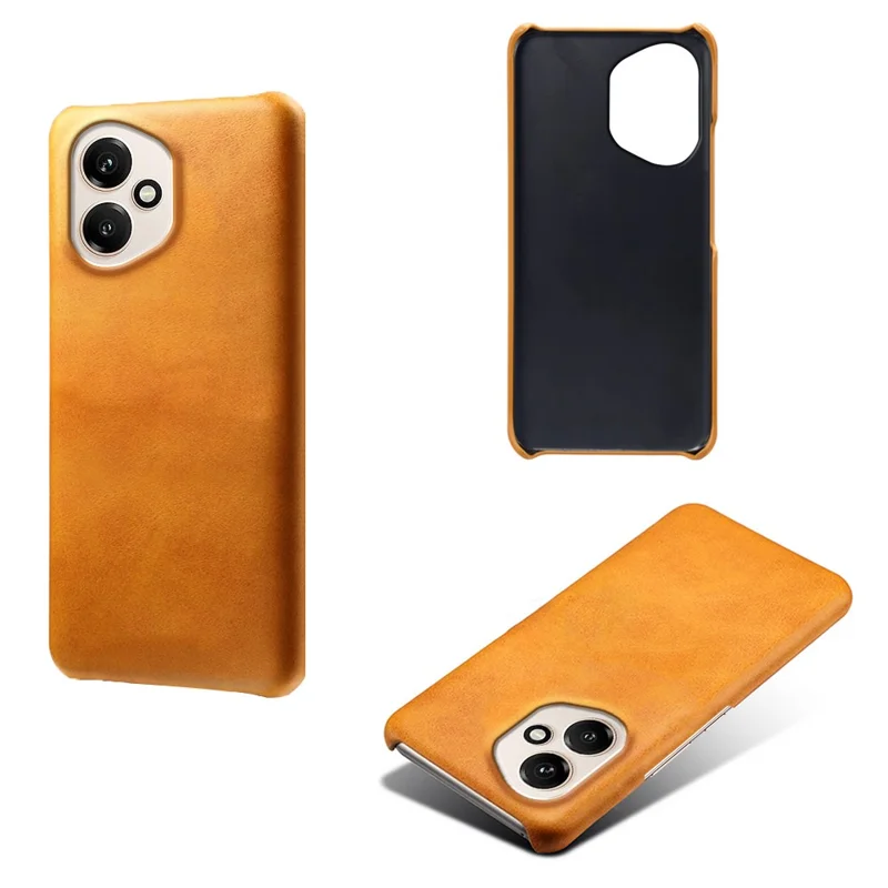 For Honor 400 5G (Global) Case Calf Texture PU Leather Hard PC Protective Phone Cover - Orange