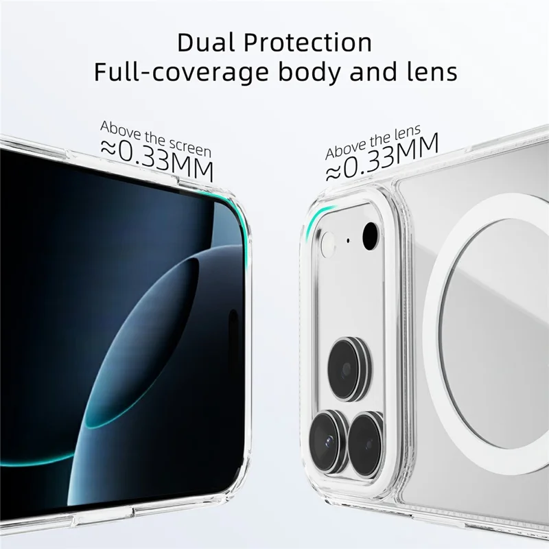 ABEEL For iPhone 17 Pro Max Case Compatible with MagSafe Anti Scratch Clear TPU PC Phone Back Cover - Purple