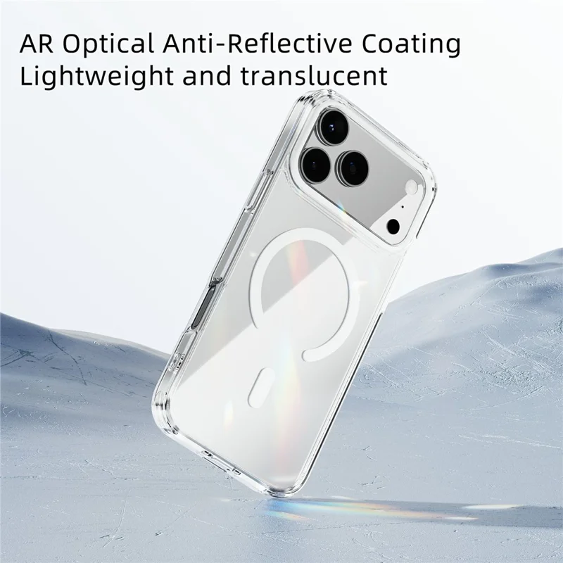 ABEEL For iPhone 17 Pro Max Case Compatible with MagSafe Anti Scratch Clear TPU PC Phone Back Cover - Purple