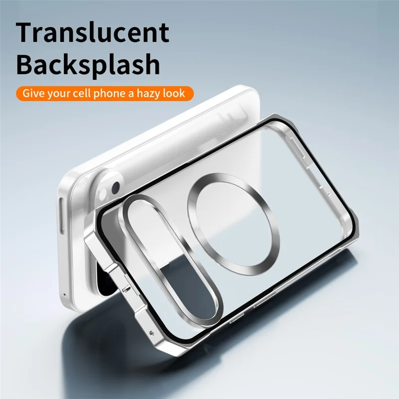 For Google Pixel 10 / 10 Pro Case Compatible with MagSafe Hard PC Metal Frame Frosted Phone Back Cover - Silver