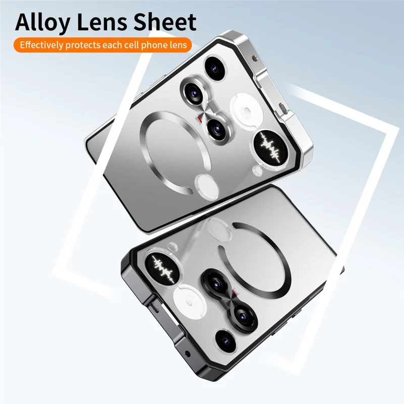 For Nothing Phone (3) 5G Magnetic Case Hard PC Metal Frame Frosted Phone Back Cover - Silver