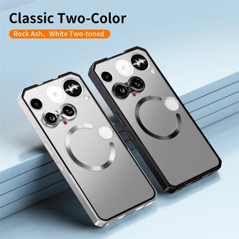 For Nothing Phone (3) 5G Magnetic Case Hard PC Metal Frame Frosted Phone Back Cover - Silver