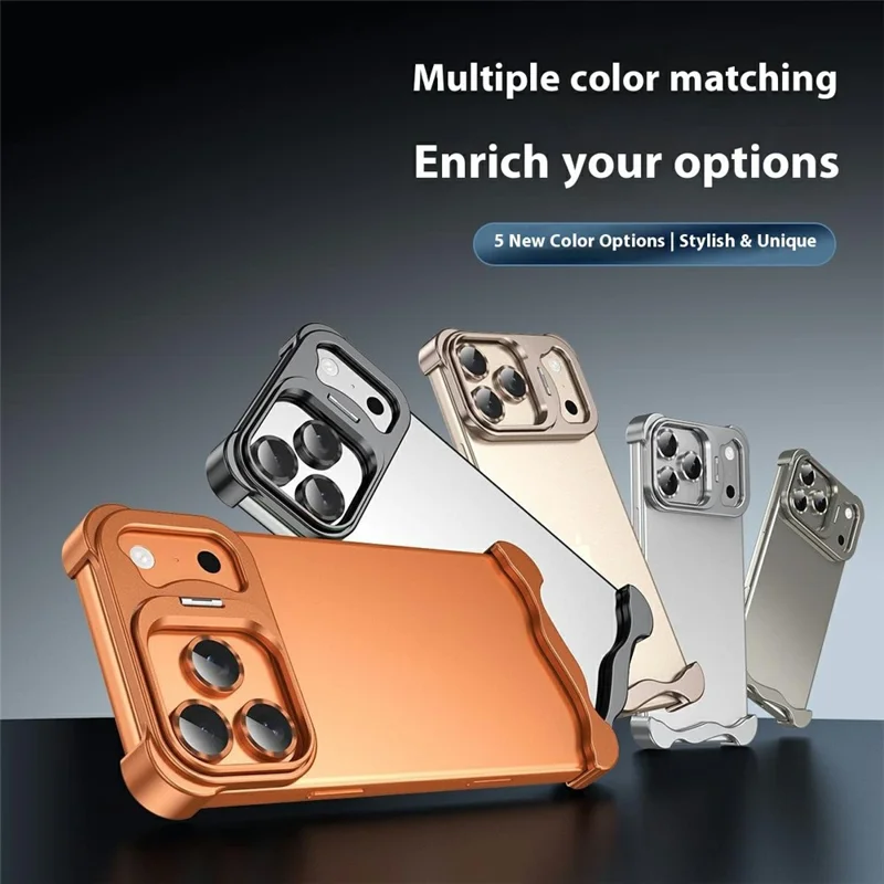 iPhone 17 Pro Max Custodia Paraurti Lente Supporto Dissipazione del Calore Angolo in Metallo Custodia per Telefono - Arancione