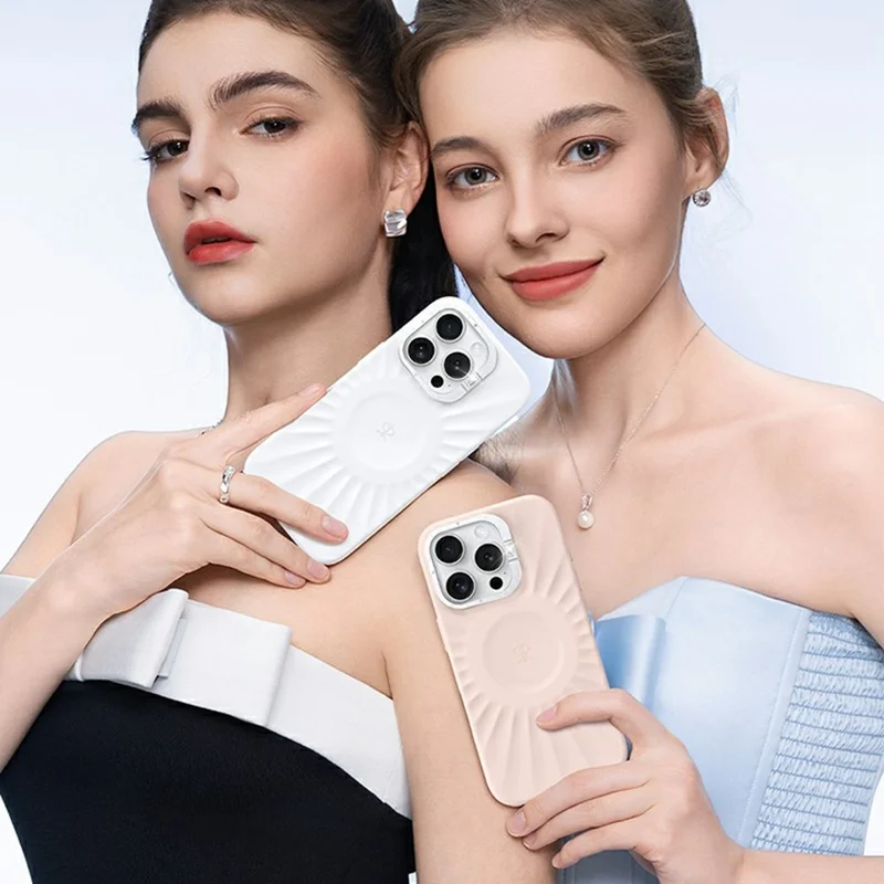 PYNANA PN-16XM2 For iPhone 16 Pro Case Liquid Silicone Phone Cover Compatible with MagSafe - White