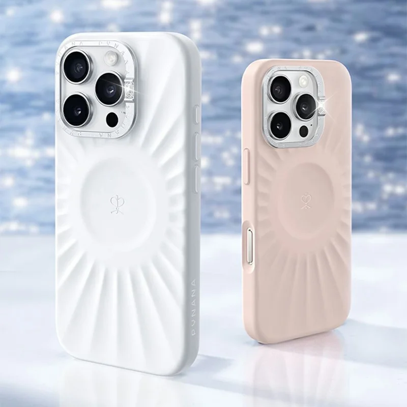 PYNANA PN-16XM2 For iPhone 16 Pro Case Liquid Silicone Phone Cover Compatible with MagSafe - White