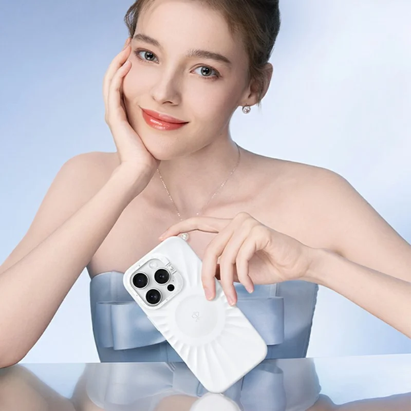 PYNANA PN-16XM4 For iPhone 16 Pro Max Case Liquid Silicone Phone Cover Compatible with MagSafe - White