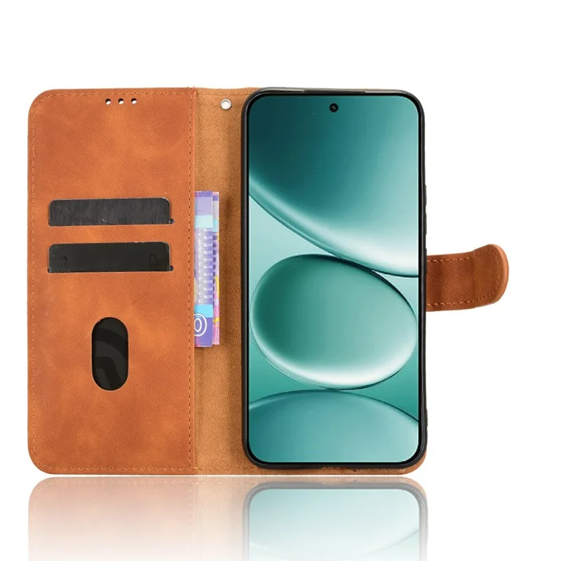 For Xiaomi Poco M8 Pro 5G / Redmi Note 15 Pro+ 5G (Global) Leather Case Skin Feel Anti Drop Wallet Flip Phone Cover - Brown