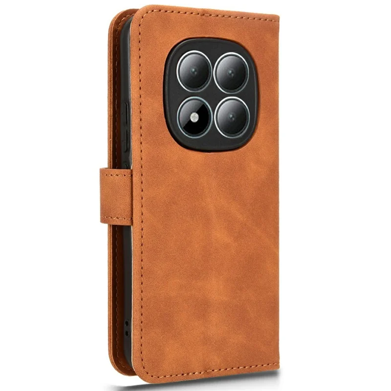 For Xiaomi Poco M8 Pro 5G / Redmi Note 15 Pro+ 5G (Global) Leather Case Skin Feel Anti Drop Wallet Flip Phone Cover - Brown