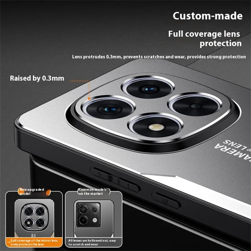 Étui pour téléphone Xiaomi Redmi Note 15 5G - Alliage d'aluminium TPU PC Couverture arrière - Or
