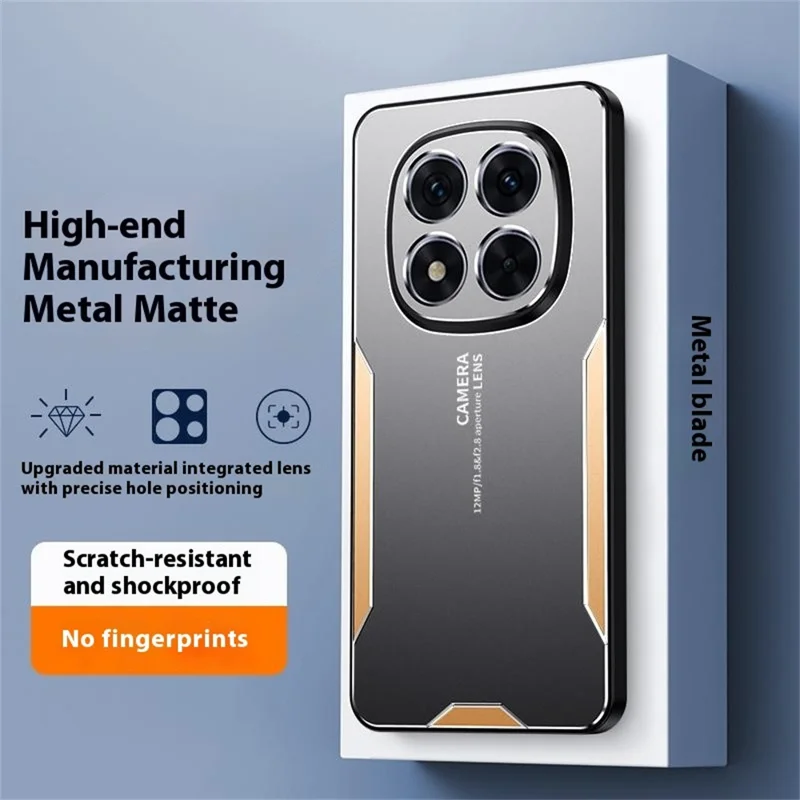 Étui pour téléphone Xiaomi Redmi Note 15 5G - Alliage d'aluminium TPU PC Couverture arrière - Or
