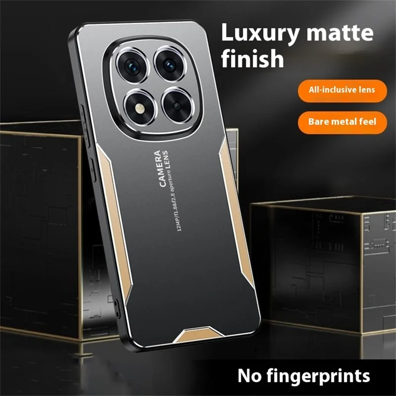 Funda para teléfono Xiaomi Redmi Note 15 Pro 5G - Aleación de aluminio TPU PC Cubierta trasera - Oro