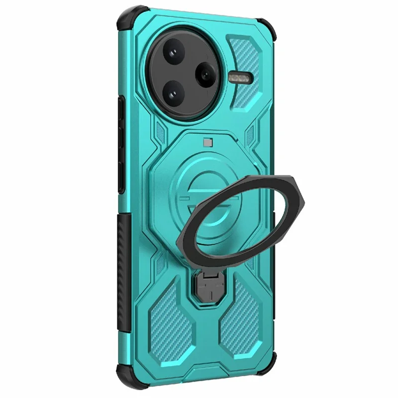 Bulk Purchasing For Xiaomi Poco F7 Ultra 5G  /  Redmi K80 Pro 5G Magnetic Case Rotating Metal Kickstand PC + TPU Phone Back Cover - Baby Blue