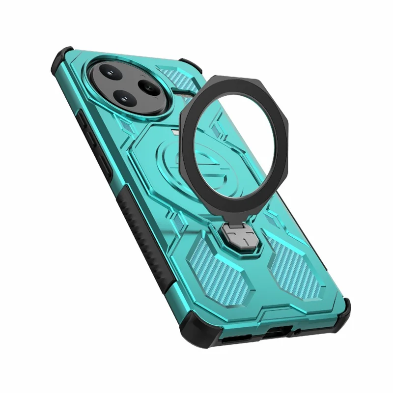 Bulk Purchasing For Xiaomi Poco F7 Ultra 5G  /  Redmi K80 Pro 5G Magnetic Case Rotating Metal Kickstand PC + TPU Phone Back Cover - Baby Blue