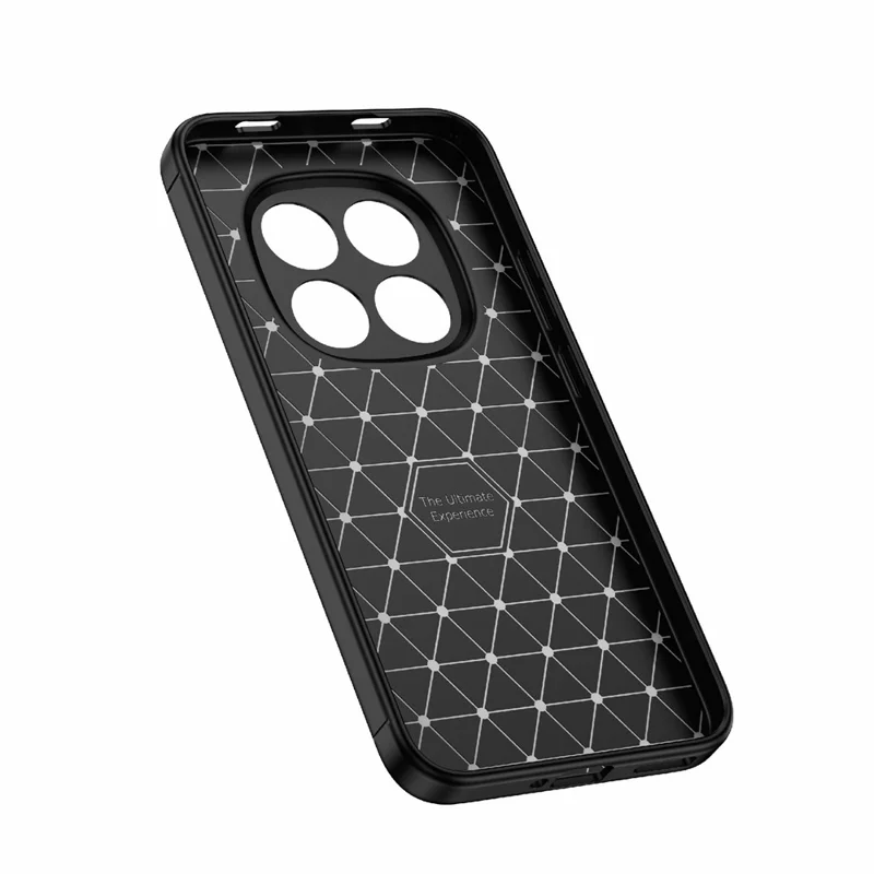 Étui pour Xiaomi Redmi Note 15 Pro+ 5G, Texture de Litchi, Couverture de Téléphone Flexible en TPU, Noir