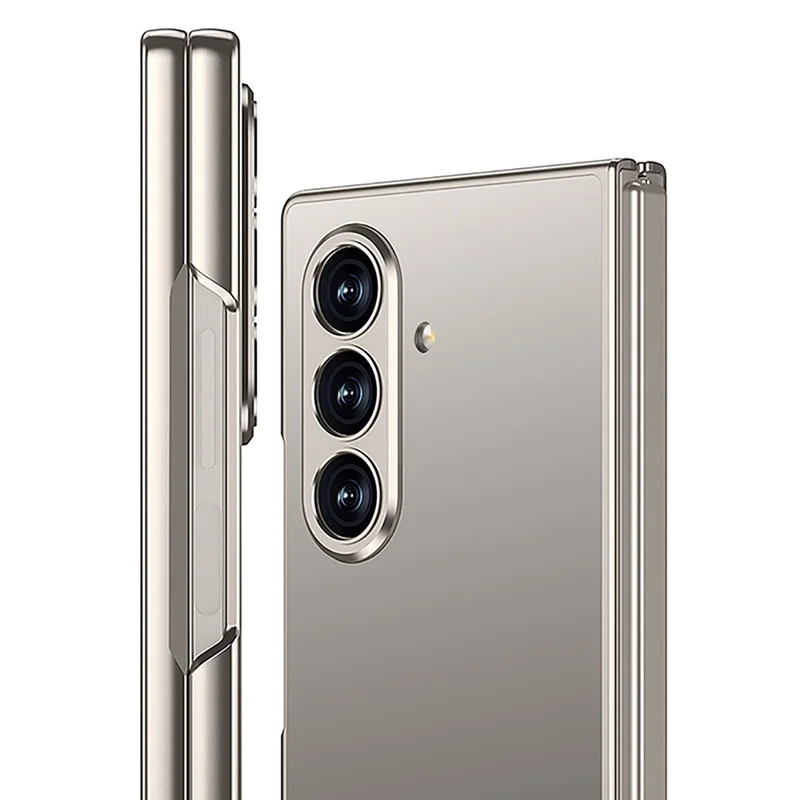 Capa GKK para Samsung Galaxy Z Fold7 5G Pele Touch PC + Vidro Temperado Capa de Telefone Slim - Cinza Titânio