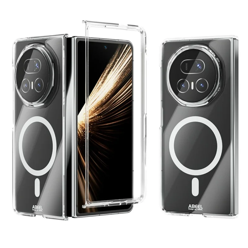 ABEEL Para Honor Magic V5 5G Funda Magnética Transparente PC Anti Arañazos Cubierta de Teléfono