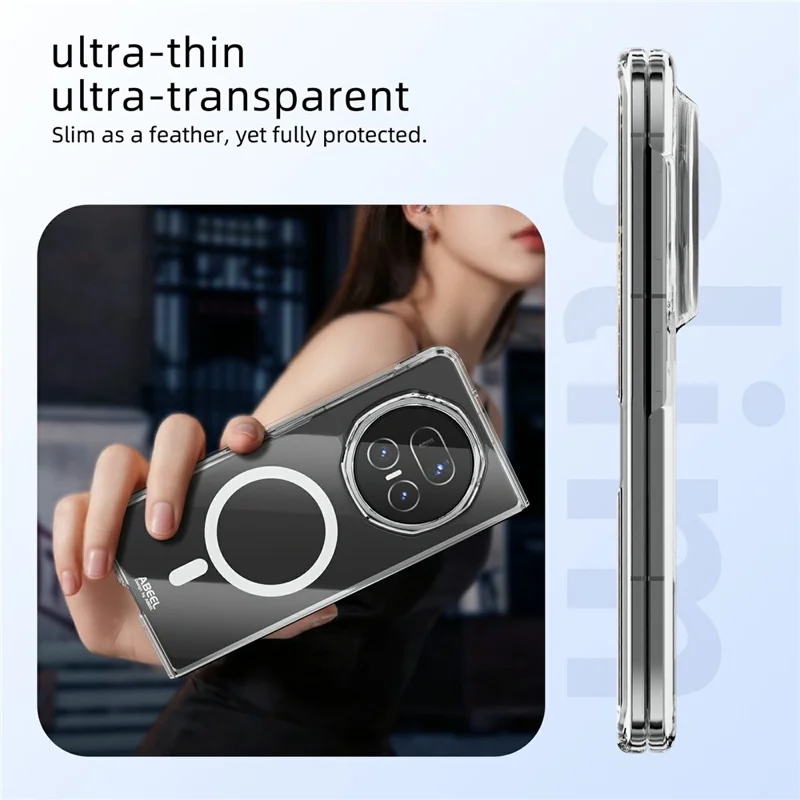 ABEEL Para Honor Magic V5 5G Funda Magnética Transparente PC Anti Arañazos Cubierta de Teléfono