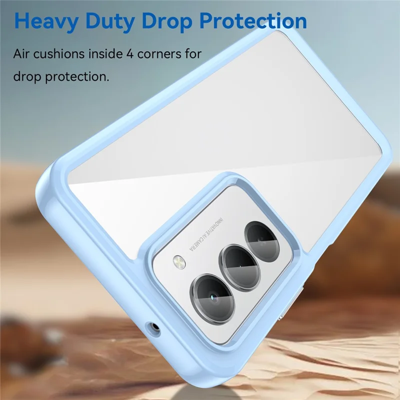 Obudowa na Xiaomi Redmi 15 5G (168 mm) z TPU i akrylu, przezroczysta ochronna pokrywa na telefon - niebieska