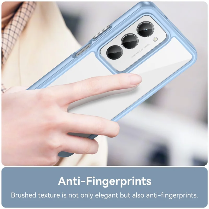Obudowa na Xiaomi Redmi 15 5G (168 mm) z TPU i akrylu, przezroczysta ochronna pokrywa na telefon - niebieska